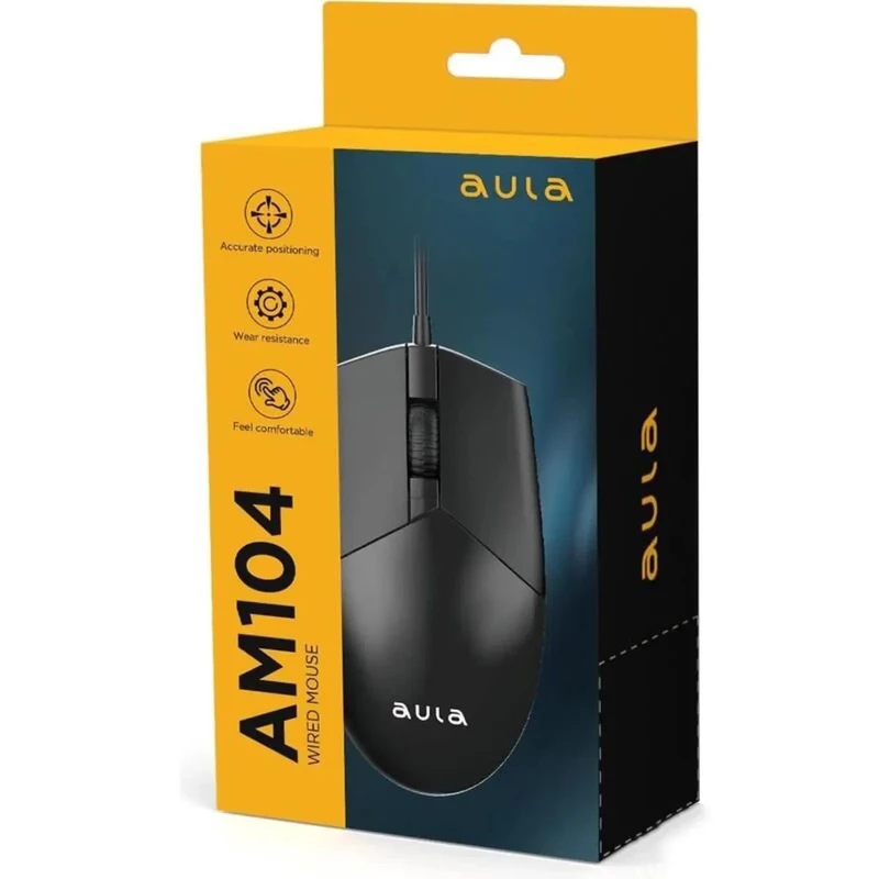 ماوس باسیم آئولا مدل AM104، دارای 3 کلید، رابط USB، دقت 1200 DPI